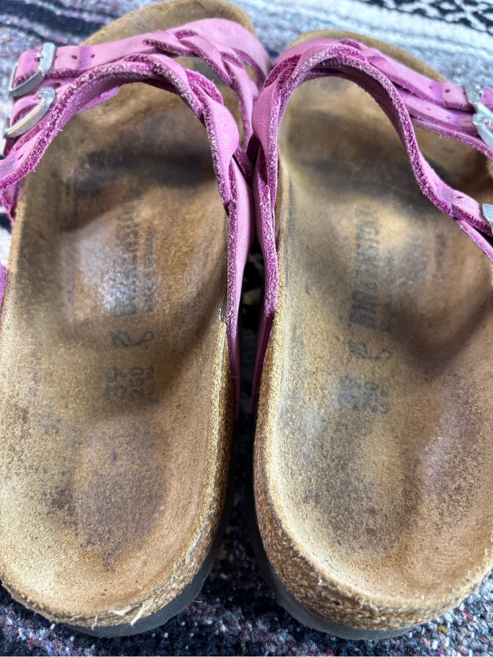 Birkenstock Franca Braided Straps Sandals Festival Fuchsia Size 39 Oiled Leather - Picture 7 of 15